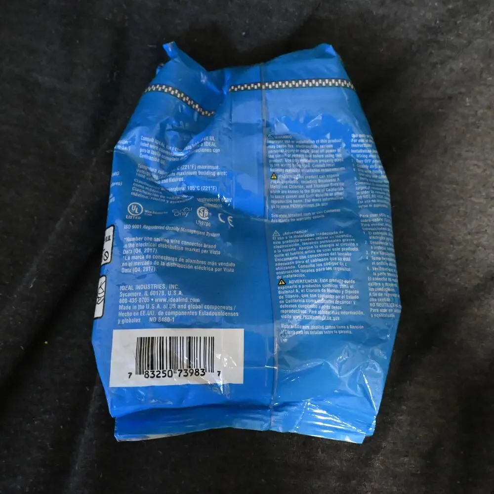 NEW in Bag Pack of 100 IDEAL In-Sure 3-Port Push-In Wire Connectors